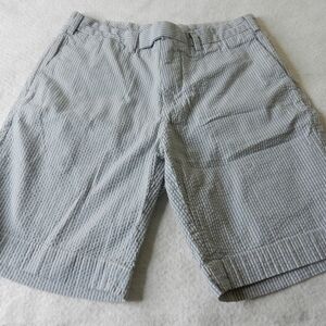 VINTAGE Polo Ralph Lauren Shorts Size 33 Blue White Striped Suffield Seersucker